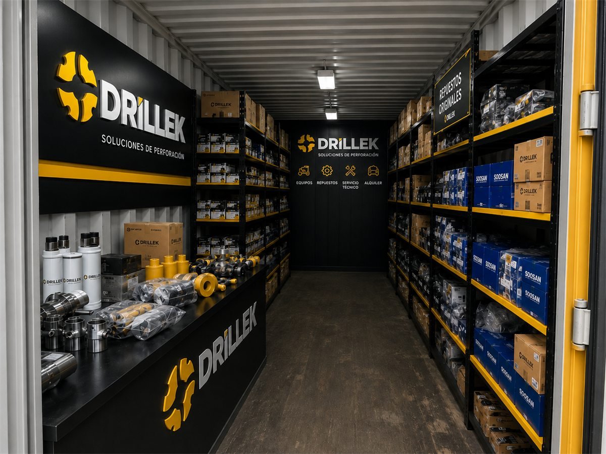 Contenedor organizado con repuestos DRILLEK